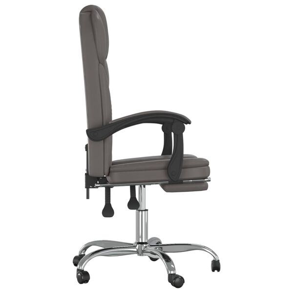 vidaXL Fauteuil inclinable de bureau gris similicuir