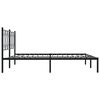 vidaXL Cadre de lit m&eacute;tal sans matelas avec t&ecirc;te de lit noir 193x203cm