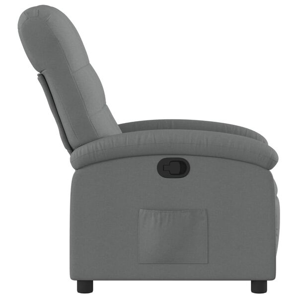 vidaXL Fauteuil inclinable en tissu gris fonc&eacute;
