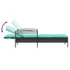 vidaXL Chaise longue avec coussin Noir 63 x 200 x 81 cm Résine tressée (États-Unis uniquement)