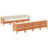vidaXL Salon de jardin 9 pcs avec coussins marron cire bois pin massif