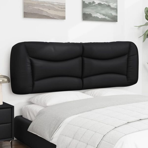 vidaXL Coussin de tête de lit Hvar noir 153 cm similicuir
