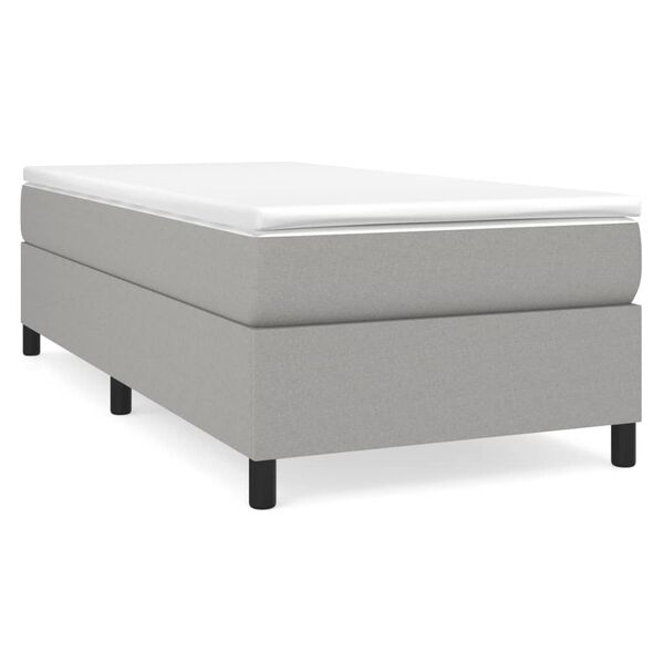 vidaXL Sommier &agrave; lattes de lit et matelas gris clair 100x190 cm tissu