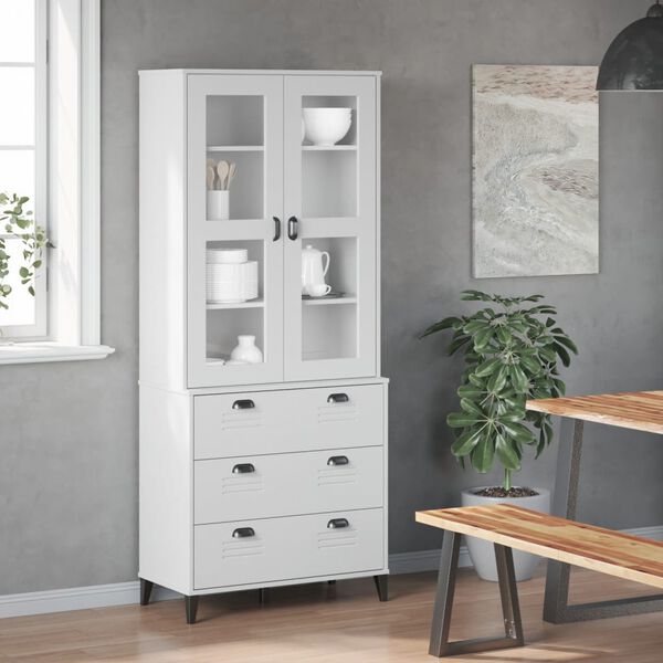 vidaXL Buffet VIKEN blanc 80x40x190 cm bois massif de pin