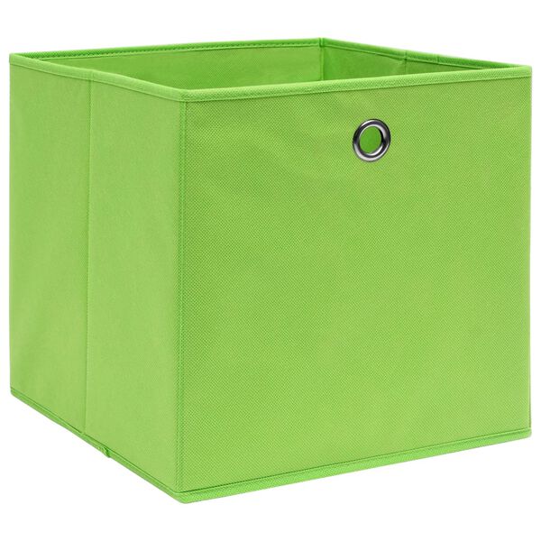 vidaXL Boîtes de rangement 4 pcs Vert 32x32x32 cm Tissu