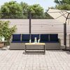 vidaXL Canap&eacute; de jardin avec coussins 5 places gris r&eacute;sine tress&eacute;e