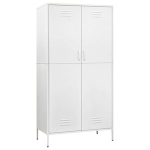 vidaXL Garde-robe Blanc 90x50x180 cm Acier