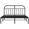 vidaXL Cadre de lit m&eacute;tal sans matelas avec t&ecirc;te de lit noir 135x190cm