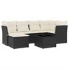 vidaXL Salon de jardin 7 pcs avec coussins noir r&eacute;sine tress&eacute;e