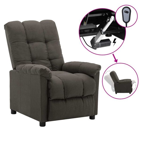 vidaXL Fauteuil inclinable &eacute;lectrique taupe tissu