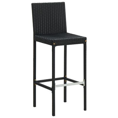 vidaXL Tabourets de bar avec coussins lot de 6 noir résine tressée