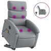 vidaXL Fauteuil inclinable de massage électrique gris clair tissu