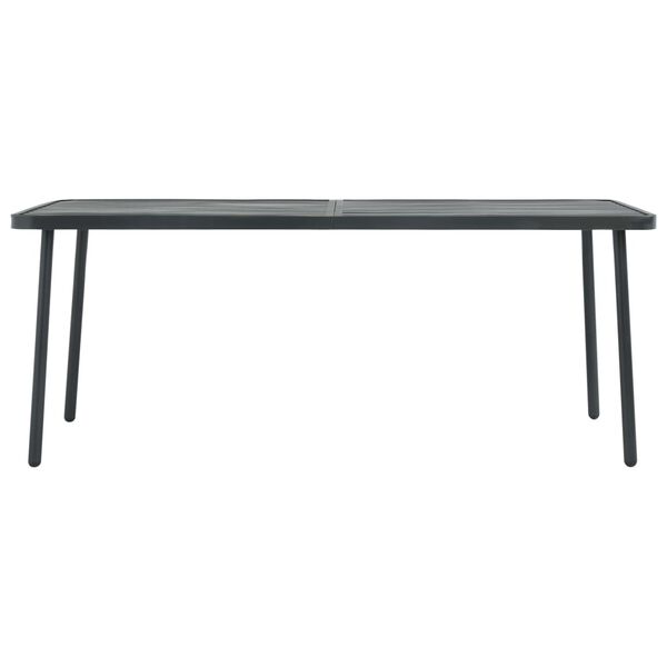 vidaXL Table de jardin Gris foncé 180x83x72 cm Acier