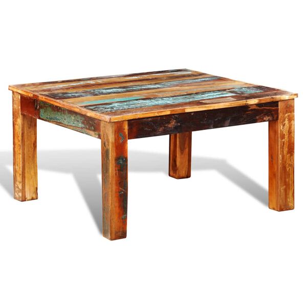 vidaXL Table basse carr&eacute;e Bois de r&eacute;cup&eacute;ration