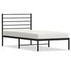 vidaXL Cadre de lit m&eacute;tal sans matelas avec t&ecirc;te de lit noir 100x190cm