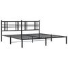vidaXL Cadre de lit m&eacute;tal sans matelas avec t&ecirc;te de lit noir 193x203cm