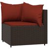 vidaXL Salon de jardin 4 pcs avec coussins Marron R&eacute;sine tress&eacute;e
