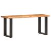 vidaXL Banc au bord naturel du bois 110 cm Bois d'acacia solide acier