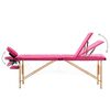 vidaXL Table de massage pliable 3 zones Bois Rose