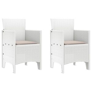 vidaXL Chaise de jardin 2 pcs Blanc 53 x 49 x 85 cm Polypropyl&egrave;ne