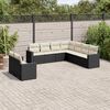 vidaXL Salon de jardin 9 pcs avec coussins noir r&eacute;sine tress&eacute;e