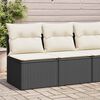 vidaXL Salon de jardin avec coussins 2 pcs noir r&eacute;sine tress&eacute;e acacia