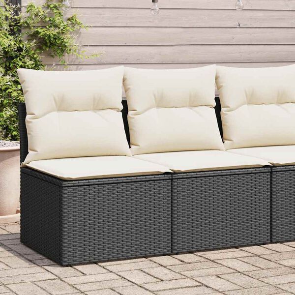 vidaXL Salon de jardin avec coussins 2 pcs noir r&eacute;sine tress&eacute;e acacia