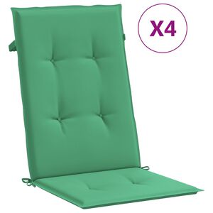 vidaXL Coussins de chaise de jardin &agrave; dossier haut lot de 4 vert tissu