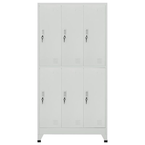 vidaXL Armoire &agrave; casier avec 6 compartiments Acier 90x45x180 cm Gris