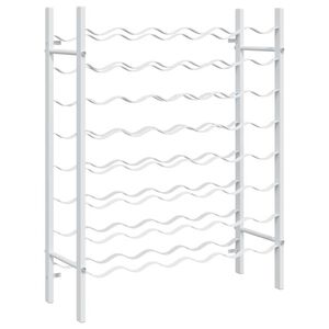 vidaXL Casier &agrave; bouteilles pour 48 bouteilles Blanc M&eacute;tal