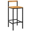 vidaXL Tabourets de bar lot de 4 noir r&eacute;sine tress&eacute;e et bois d'acacia