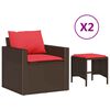 vidaXL Salon de jardin 4 pcs avec coussins marron r&eacute;sine tress&eacute;e