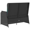 vidaXL Banc de jardin avec coussin Noir Poly rotin