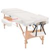 vidaXL Table de massage pliable à 3 zones 10 cm d'épaisseur Blanc