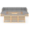 vidaXL Salon de jardin 11 pcs avec coussins Bois de pin massif