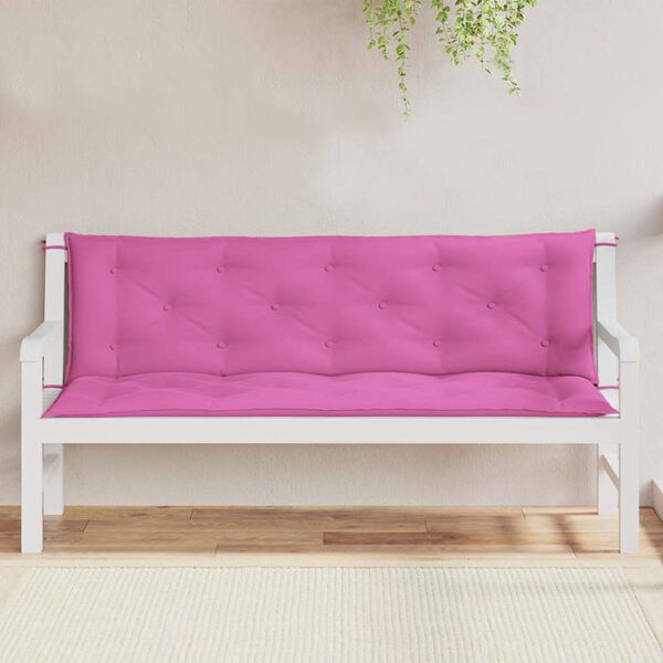 vidaXL Coussins de banc de jardin lot de 2 rose 150x50x7 cm tissu
