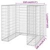 vidaXL Mur en gabion pour poubelle Acier galvanisé 110x100x110 cm