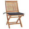 vidaXL Chaises de jardin lot de 2 et coussins anthracite Bois de teck