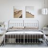 vidaXL Cadre de lit m&eacute;tal sans matelas et pied de lit blanc 183x213 cm