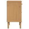 vidaXL Table de chevet SENJA aspect de rotin marron bois de pin massif