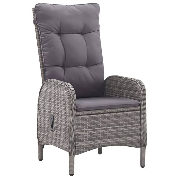 vidaXL Ensemble &agrave; manger de jardin 5 pcs Gris