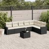 vidaXL Salon de jardin 8 pcs avec coussins noir r&eacute;sine tress&eacute;e
