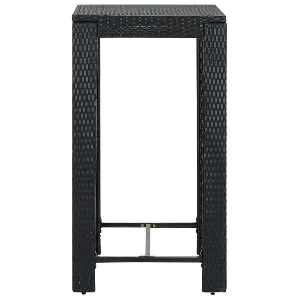 vidaXL Table de bar de jardin Noir 60,5x60,5x110,5 cm R&eacute;sine tress&eacute;e
