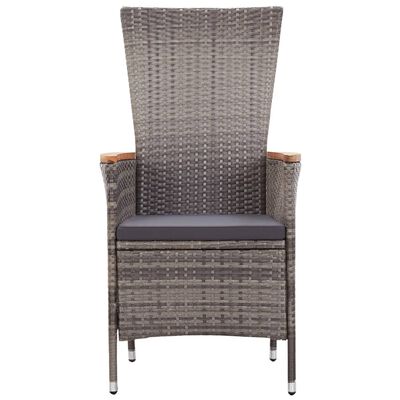 vidaXL Mobilier à dîner de jardin 9pcs et coussins Résine tressée Gris