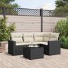 vidaXL Salon de jardin 5 pcs avec coussins noir r&eacute;sine tress&eacute;e