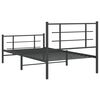 vidaXL Cadre de lit m&eacute;tal sans matelas et pied de lit noir 100x200 cm