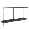 vidaXL Table console Noir 140x35x75,5 cm Verre trempé