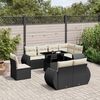 vidaXL Salon de jardin 9 pcs avec coussins noir r&eacute;sine tress&eacute;e