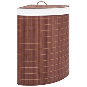 vidaXL Panier &agrave; linge d'angle Bambou Marron 60 L