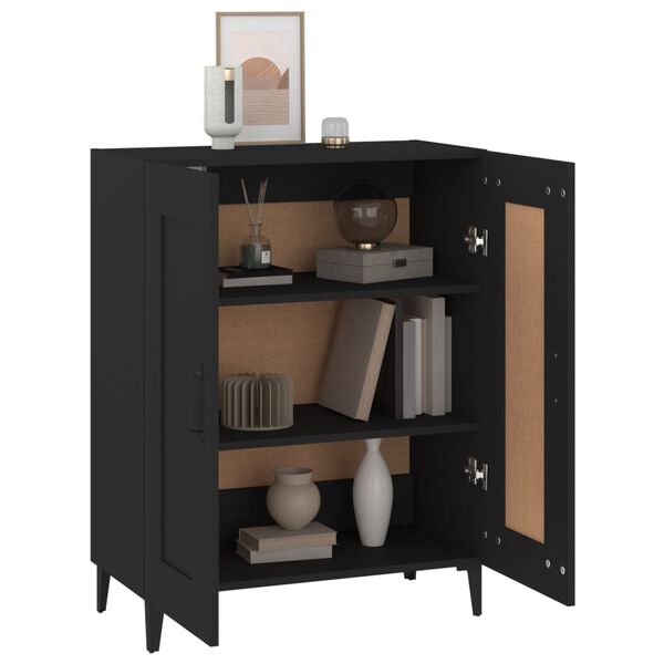 vidaXL Buffet Noir 69,5x34x90 cm Bois d'ing&eacute;nierie